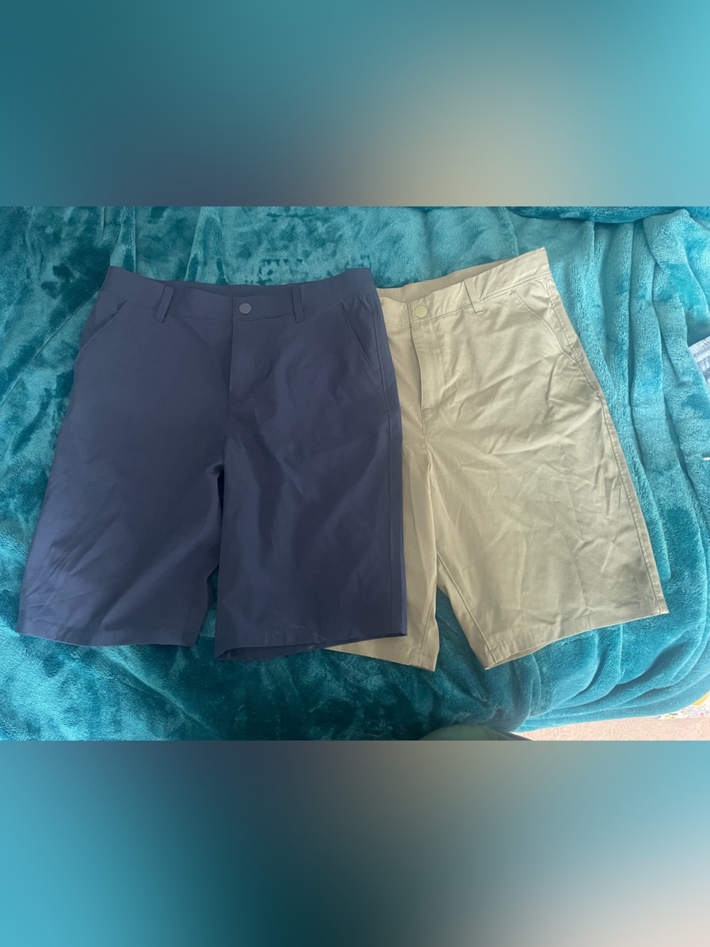 Janie and Jack Navy and olive green performance wear shorts NWOT